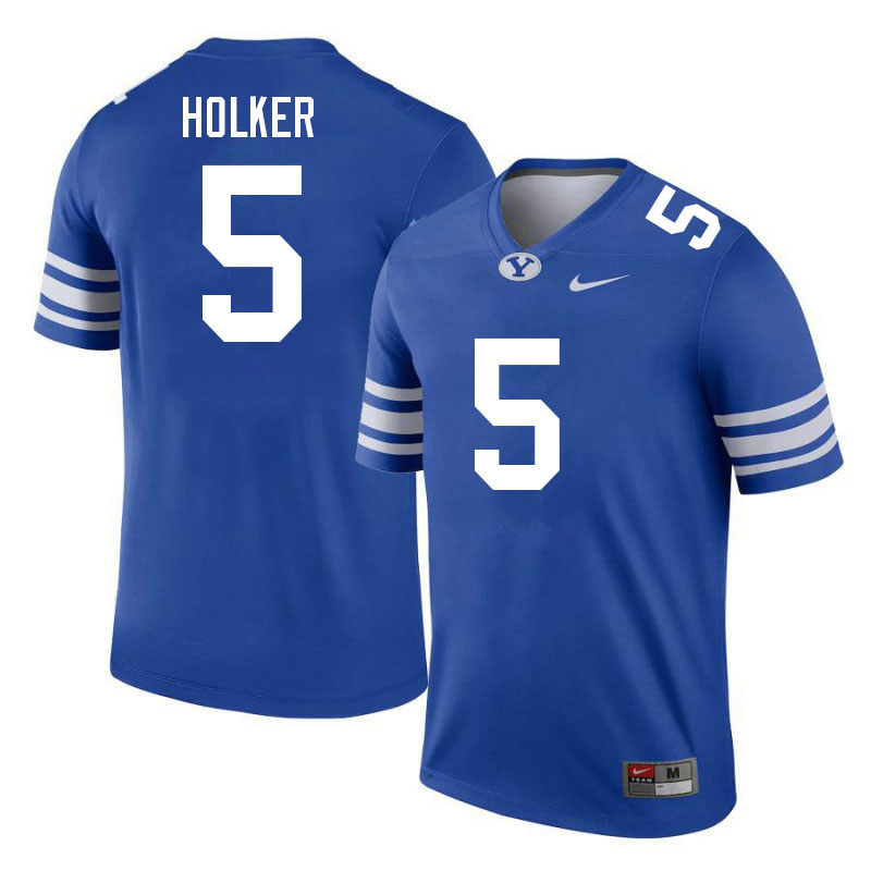 Men #5 Dallin Holker BYU Cougars College Football Jerseys Sale-Royal